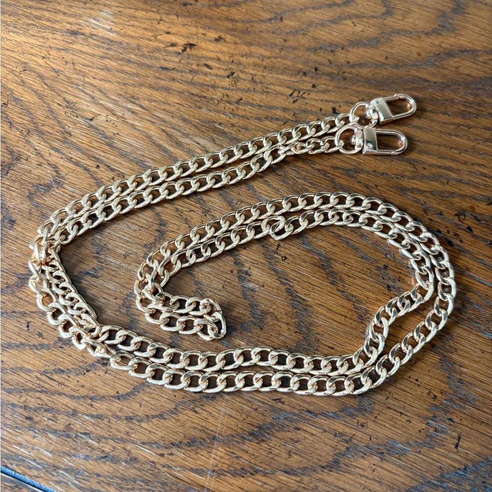 Elegant Gold Tone Chain Strap for purse or wallet